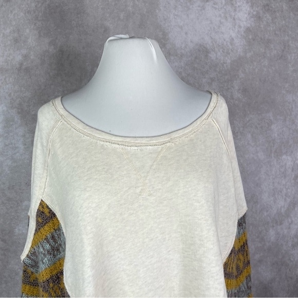 Free People Beautiful Sinner Pullover Side Knit Sweater Top In Beige Tan Size S - Picture 2 of 8